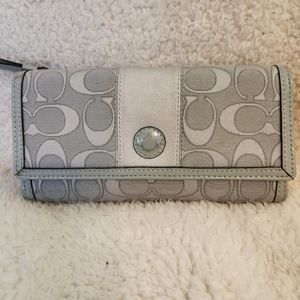 Coach signature gray foldable wallet